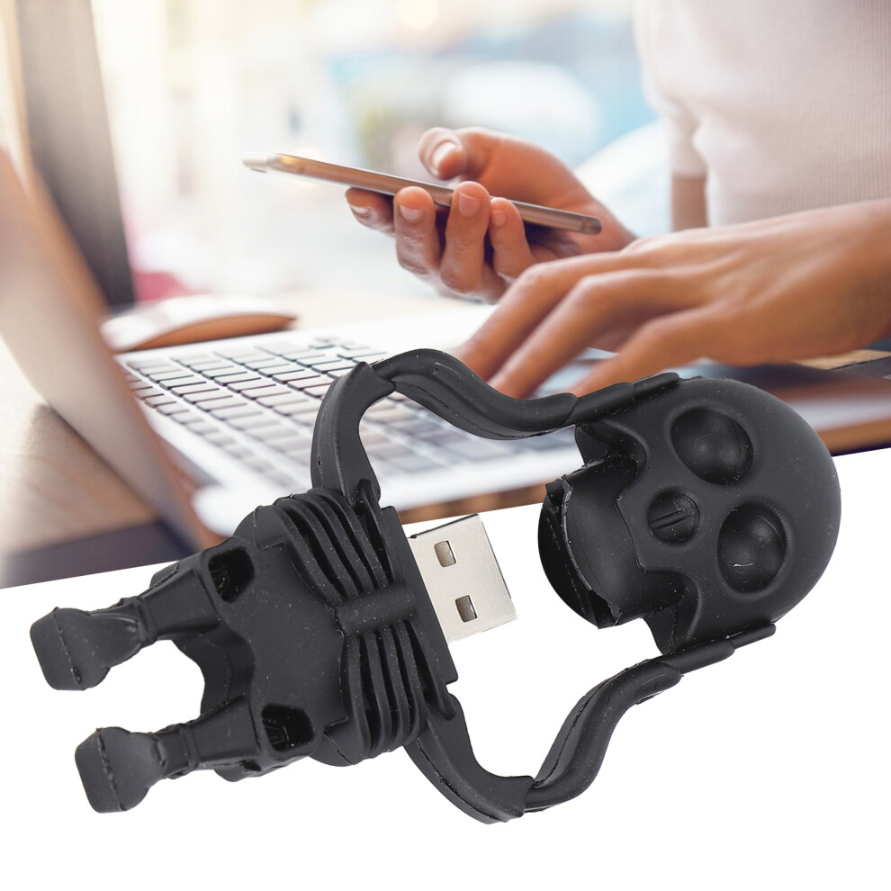 64Gb Skull Cartoon U Disk No-Driver Usb Flash Drive With Keychain Black 4981358615534