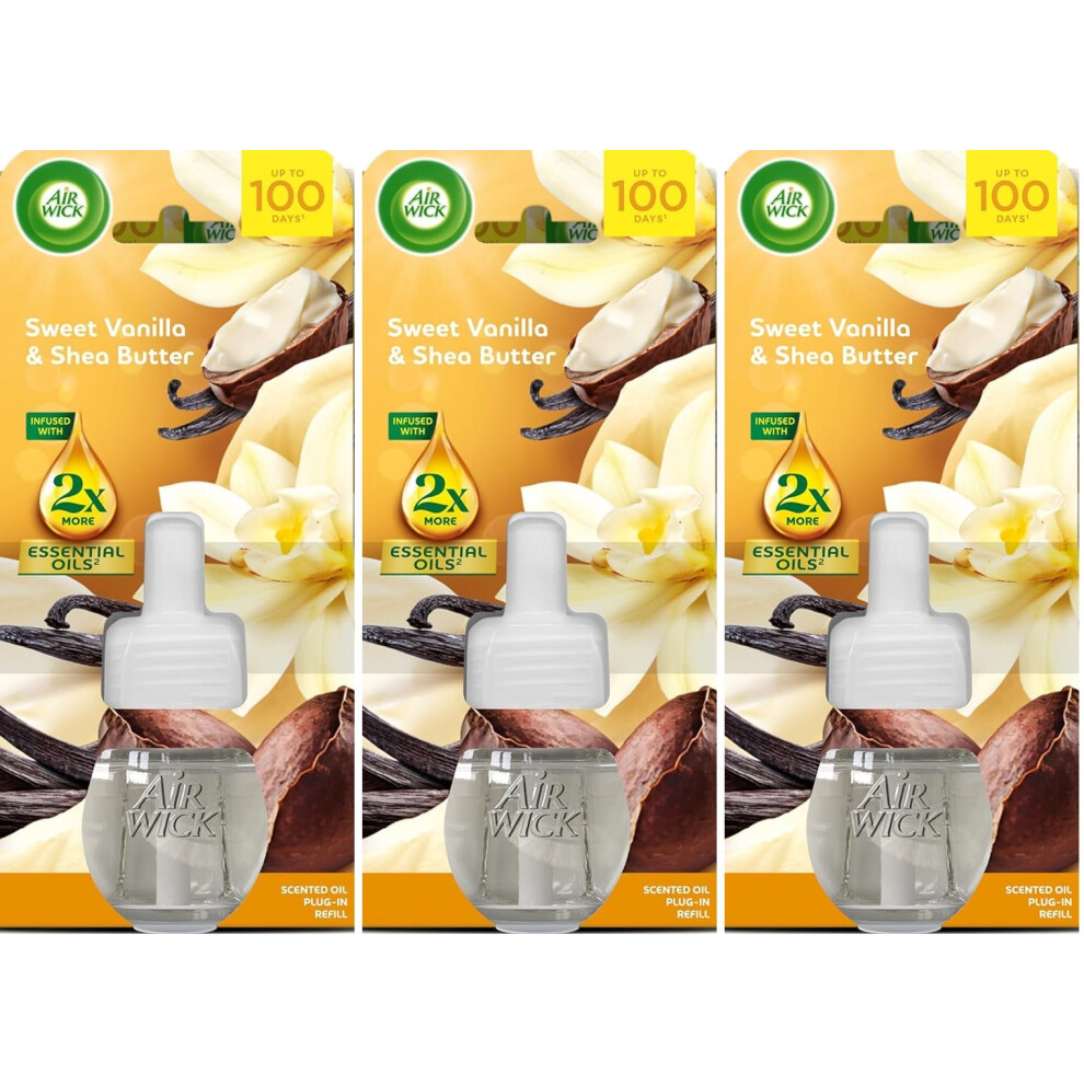 3 X Air Wick Plugin Oil Refills - Sweet Vanilla & Shea Butter-image-OPC-PFVFYRF-NEW