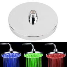 8-inch RGB LED Stainless Steel Shower Head—Temperature Sensitive, No Batteries