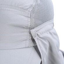 Graue UV-Schutzkappe mit 360-Design und schnell trocknendem Nacken- und Ohrenschutz