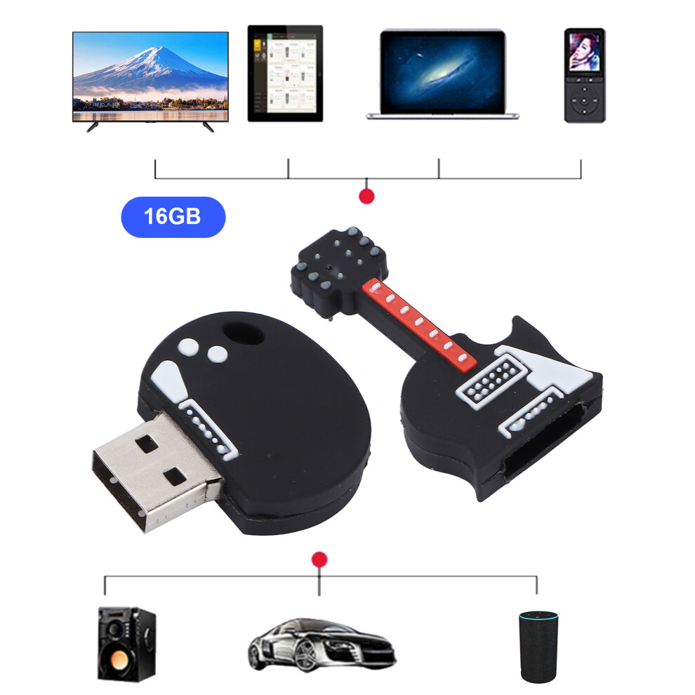 Cute Bass Guitar Usb Flash Drive 16Gb Portable Data Stick Gift 8131358625750