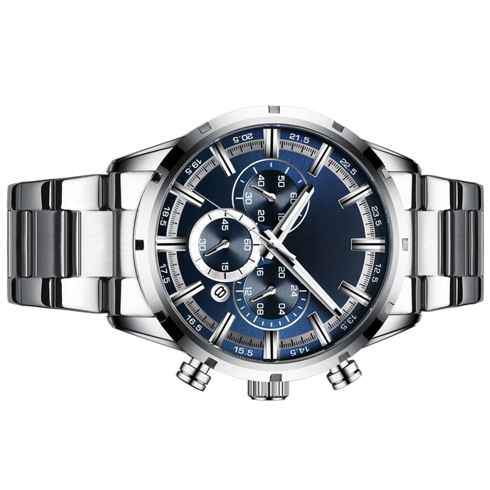 Luxury Men's Quartz Watch 8355 Waterproof 3Atm Black/Blue/Gold 9321358626041