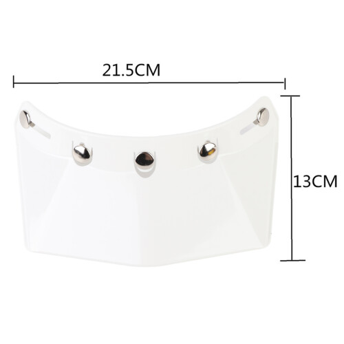 Open Face Motorcycle Helmet Visor with 5-Snap Flip Up Wind Shield Universal Fit 1