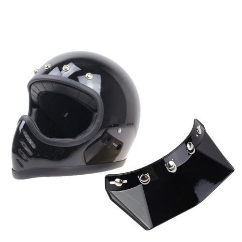 Universal 5-Snap Motorcycle Helmet Visor for Open Face Helmets Wind Shield 2