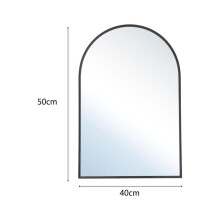 (40cm W x 50cm H) AceHome Arched Wall Mirror in Black Aluminum Alloy Frame