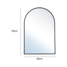 (50cm W x 70cm H) AceHome Arched Wall Mirror in Black Aluminum Alloy Frame
