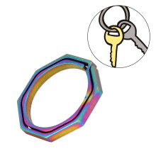 EDC Titanniumlegierung Achteckiger Schlüsselring: Ultralight, langlebiges, buntes Accessoire