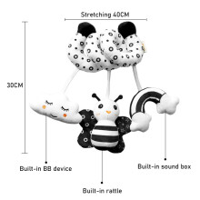 Baby Crib Pram Hanging Rattles Black & White Plush Animal Toy 40cm x 30cm