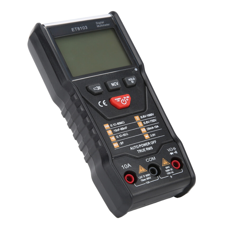 Et8103 Lcd Backlit Digital Multimeter, 6000 Counts, Portable 4641358636174