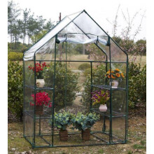 (Default) Walk In Greenhouse Compact Green House with 4 Shelves and Weatherproof Clear PVC Plastic Cover Plant House/Grow House for Garden and Outdoor