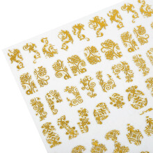 108 Stück 3D Nagelklebebilder Goldhohle Maniküre Aufkleber PVC-Blätter