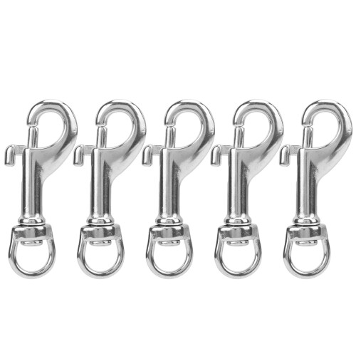 L65MM Stainless Steel Double Ended Spring Snap Clips Diving Hooks 1