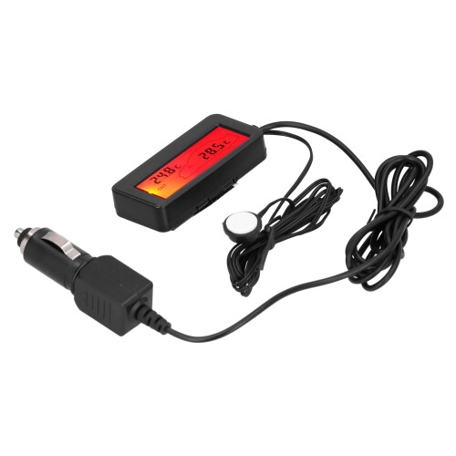 Mini Electronic Car Thermometer LCD Display 12V Black, -50C~70C