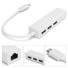 Adattatore bianco Type-C RJ45 USB 2.0 100 m 8,252,4 mm
