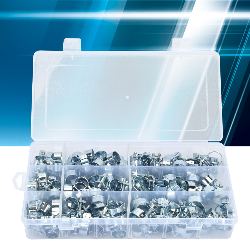 135Pcs Carbon Steel Mini Hose Clamp Kit, 8-18Mm, Assortment 8431358648026