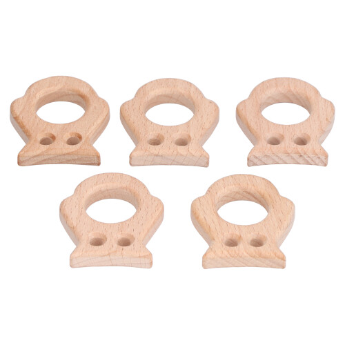 5 pezzi OwlTeether 5,7x5x1 cm 58 g Colore legno