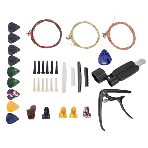 Guitar String Replacement Kit with Picks & Bridge Pin Tool, Metal+Plastic 1