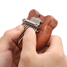 8 Tone Mahogany Kalimba Mini Thumb Piano - Bear Shape, 7x6x2cm