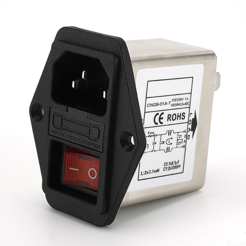 High Potential Test Voltage 230V For Emi Power Filter Iec Module With Fuse Cw2b-1A-Red Office And Industrial Electronics 9067246575830