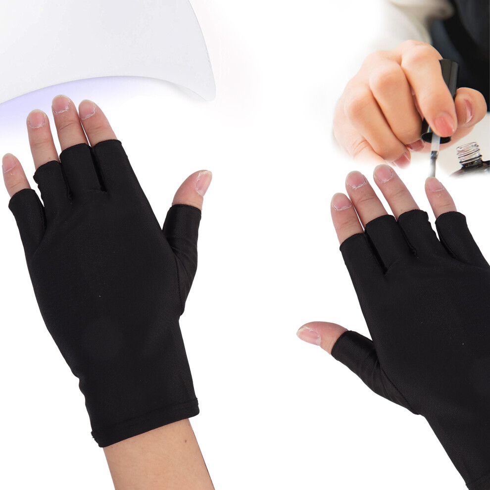 Gel Nail Manicure Gloves Half Finger Fiber Cotton Nail Art and Nail Lamp Cover