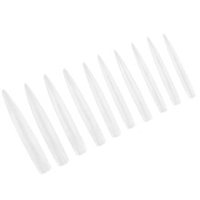10 Stück Professionelles Long Spitze Nagelspitzen Set für Maniküre, Natürliche Farbe