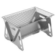 Folding Campfire-Grill Stainless Steel Grate Barbeque Grill