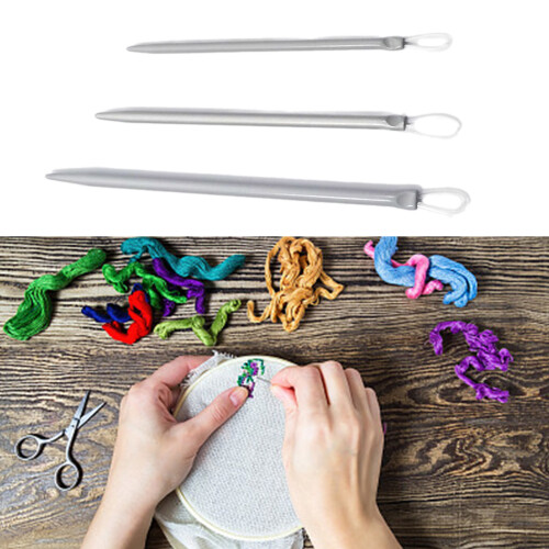 3pcs/set Big Eye Nylon Wire Knitting Needle Yarn Sewing Needle 1