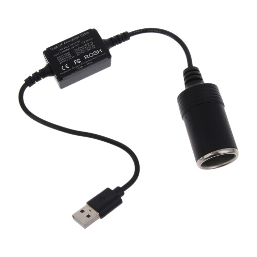 USB 5V to 12V Cigarette Lighter 18W Driving Recorder Boost Power