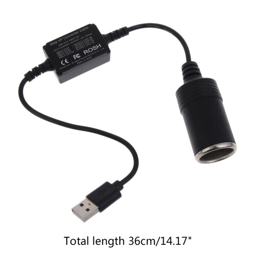USB 5V to 12V Cigarette Lighter 18W Driving Recorder Boost Power 2