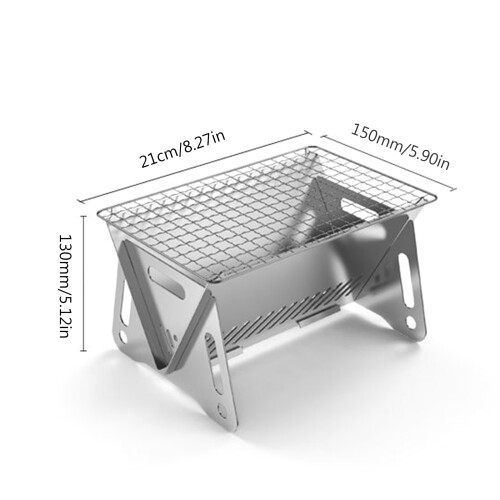 Folding Campfire-Grill Stainless Steel Grate Barbeque Grill 2