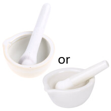 Mortar and Pestle Set Porcelain Spices Herb Grinding-White