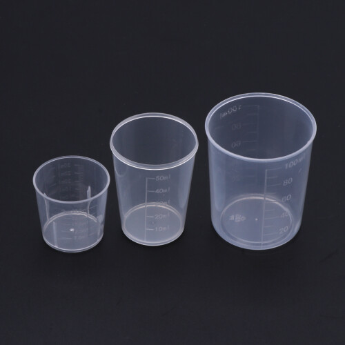 3Pieces Resin Epoxy Graduated Cups Clear Scale Cups for-Clear 1