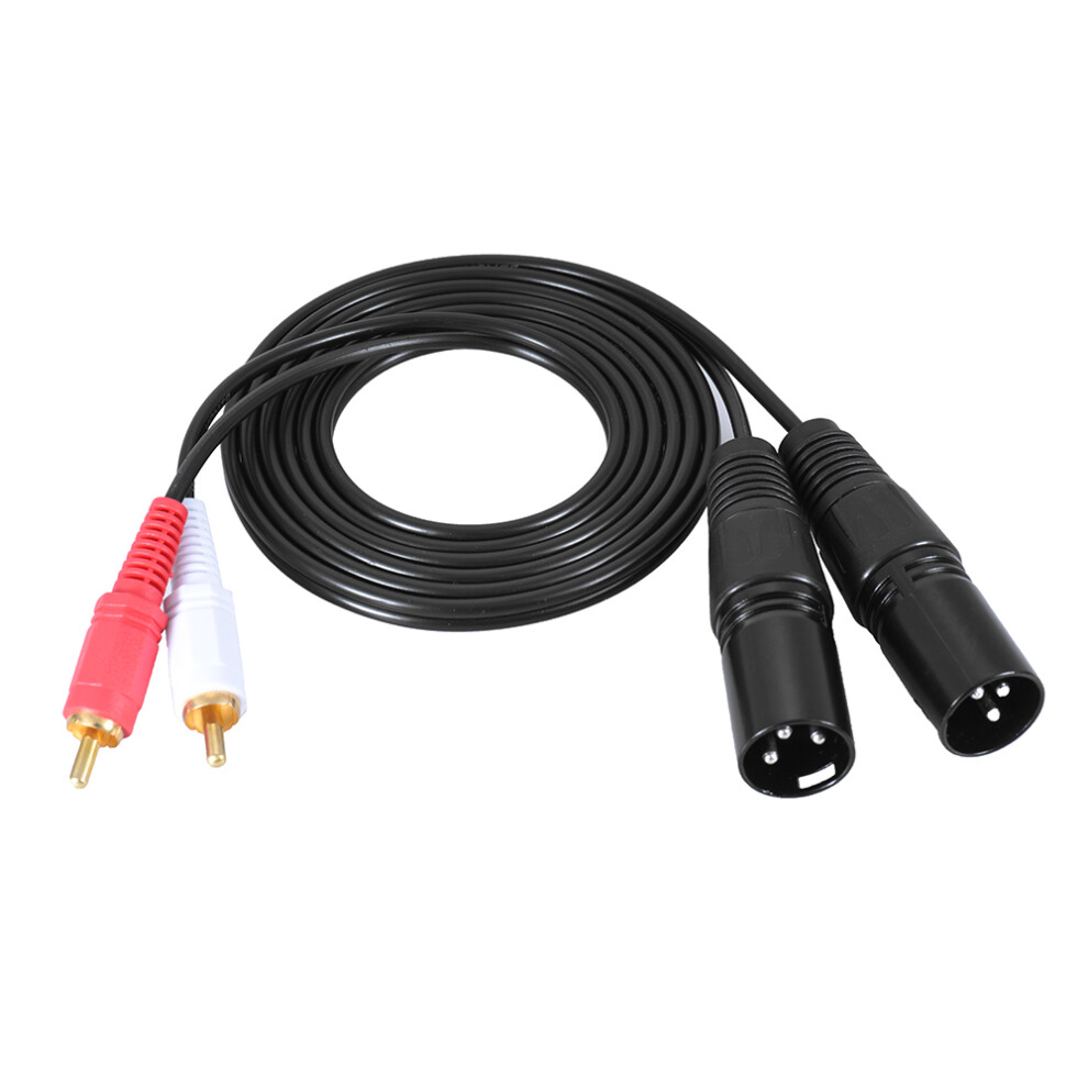 1.5M Stereo Audio Cable Dual Xlr Male To Rca Male 5Ft Black 6911358660355