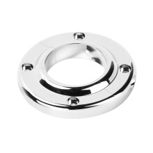 Dual 2in Round Polished Steering Column Floor Mounts for GM 350 Engines