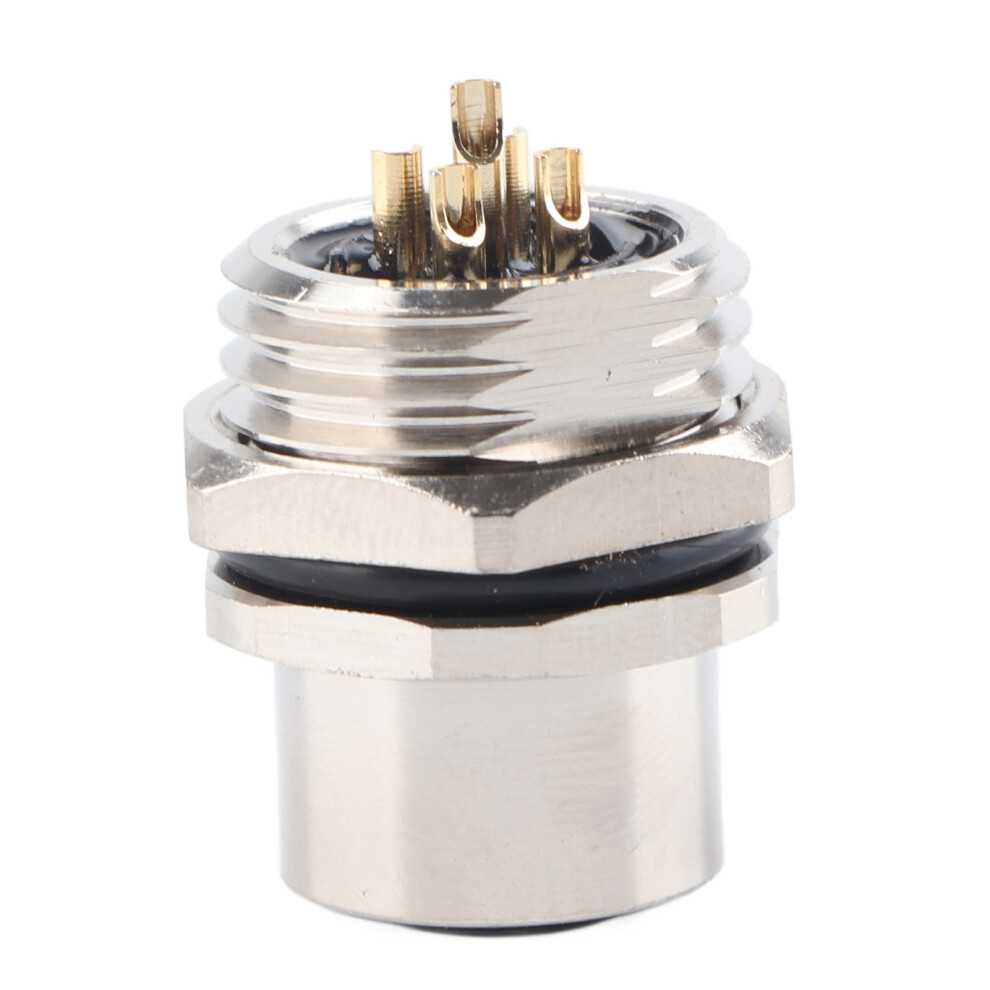 M12 5-Pin Panel Mount Socket Ip67 Waterproof Brass 250V 4A 7901358662656