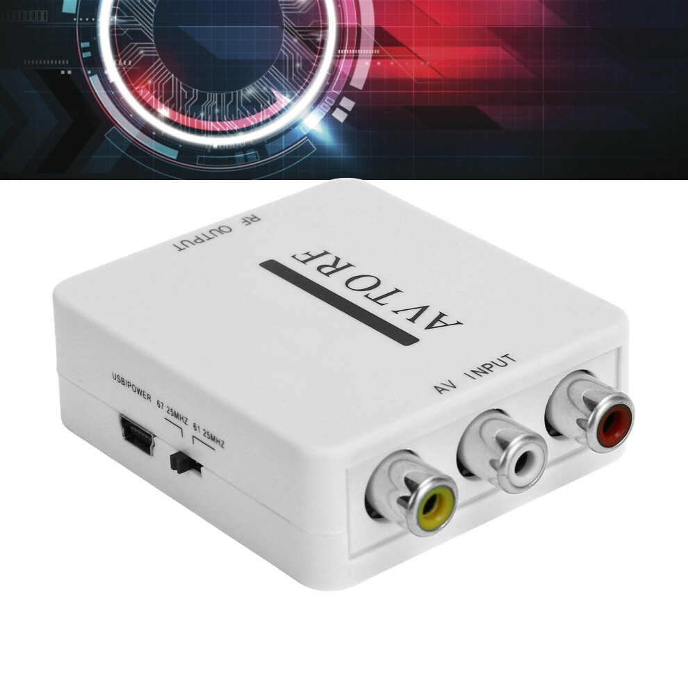 Video Converter Mini Audio Adapter Tv Amplifier Rca To Rf 67.25/61.25Mhz White 8061358663868
