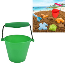 Multifunktionaler 1,5 l zusammenklappbarer Silikon-Kinder-Strandkübel, Grün