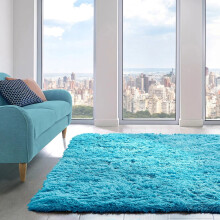 Shaggy Large Anti Slip Washable Rugs Soft Fluffy Living Room Bedroom Carpet Mat Teal_160 x 230 cm