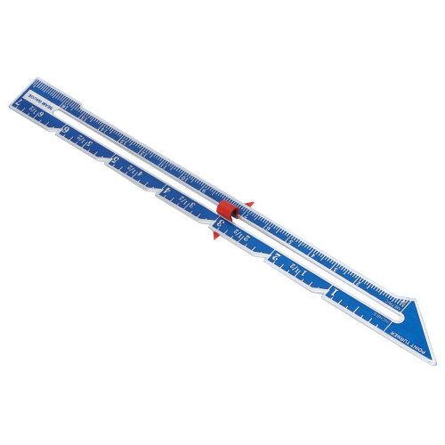 Durable Blue Sewing Ruler with Pointed Edge for Button Margin Measurements