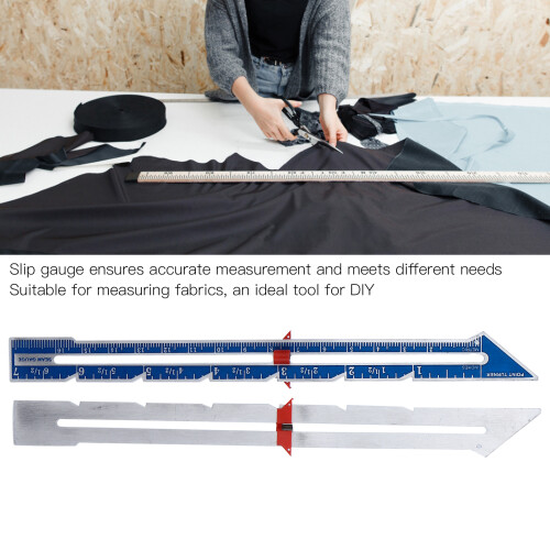 Durable Blue Sewing Ruler with Pointed Edge for Button Margin Measurements 2