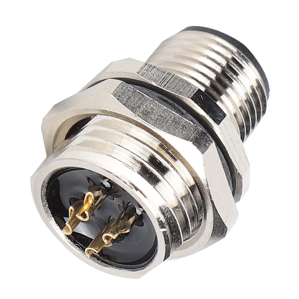 4 Pin Waterproof M12bp4 M16 Thread Ip67 Panel Socket For Electrical Equipment 8751358670217