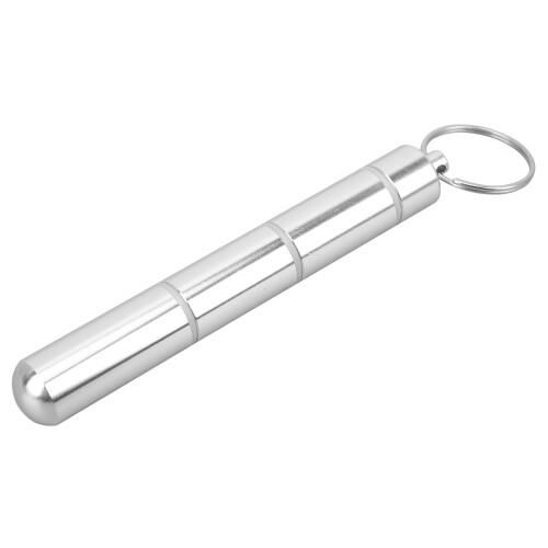 Waterproof Aluminum Pill Holder Keychain with Adjustable Layers Compact Size 1
