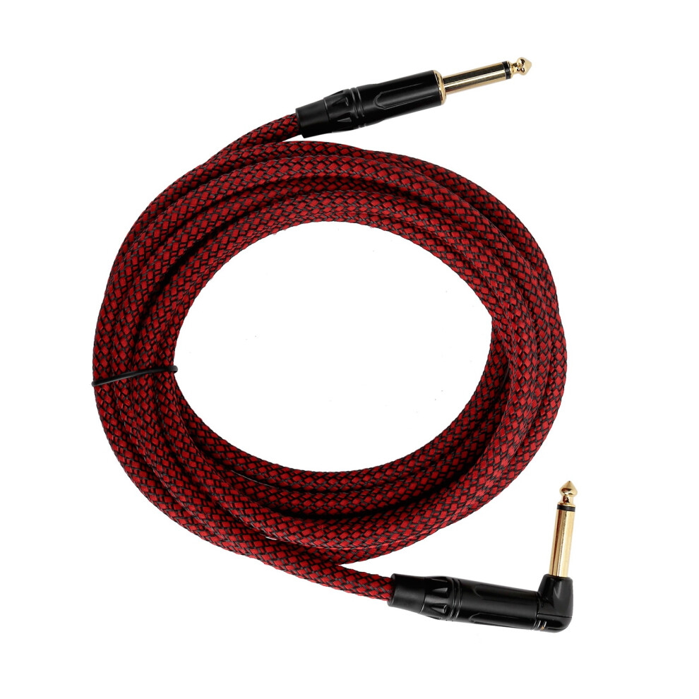 Electric Guitar Cable 3M 6.35Mm -Plated Audio Instrument Wire Gold 7661358672849