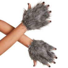 Furry Faux Furs Animal Foxes Paws Fingerless Mittens Halloween