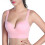 Women's Pink Full Coverage Wireless Support Bra L Chinlon Polyurethane 13