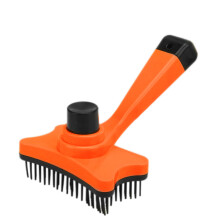 Deep Cleaning Pet Brush in Orange Enhances Coat Shine & Circulation