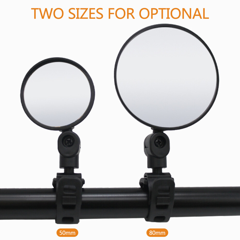 Black Mountain Bike Rearview Mirror, 5cm/8cm Diameter, Easy Install-image-OPC-PMSGX2M-NEW