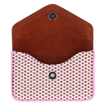Porte-cartes en cuir PU rose, 34 g, 10,2 6,6 1,3 cm