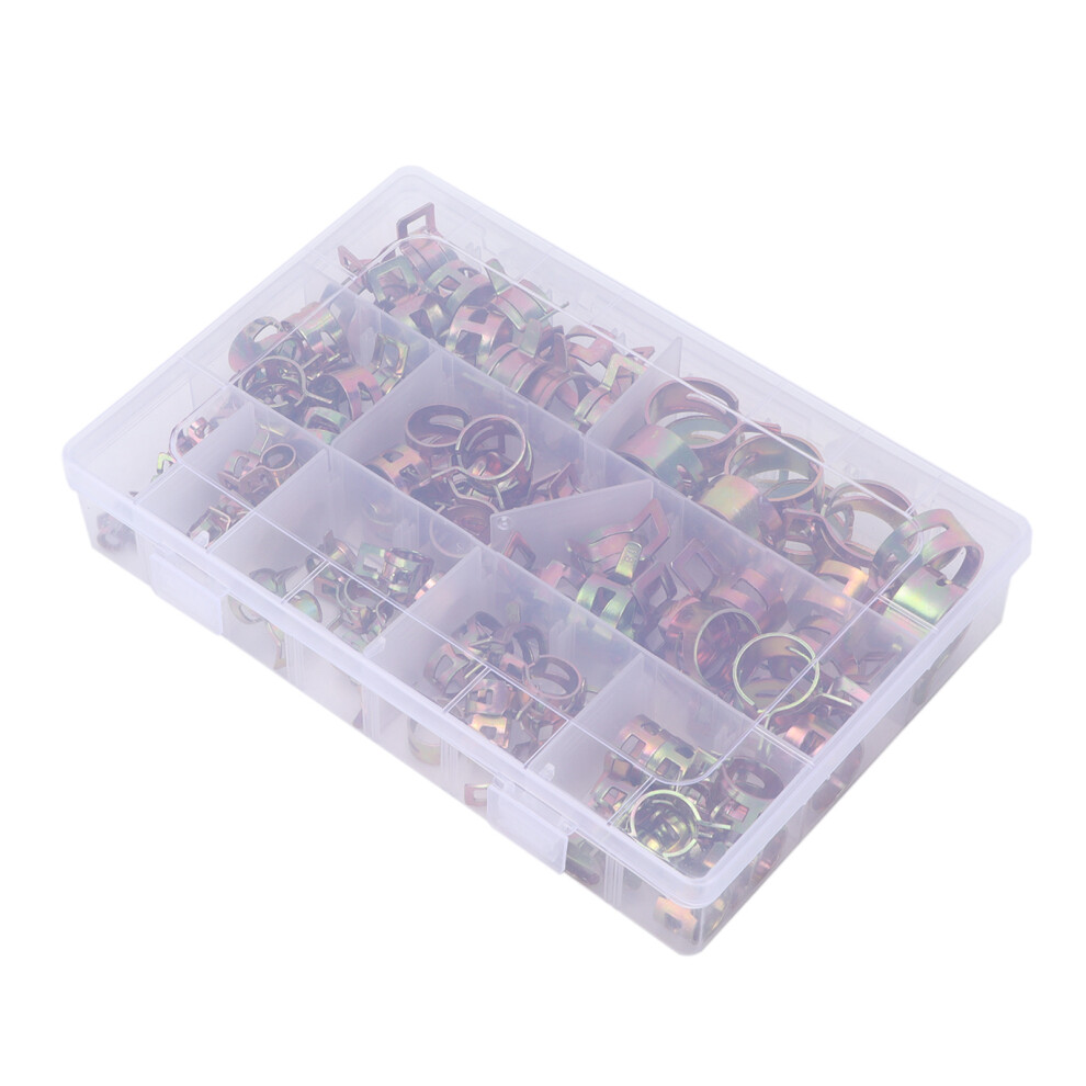 100Pcs/Metal Spring Clips Assortment Kit For Air, Water, Fuel Lines 7691358683712