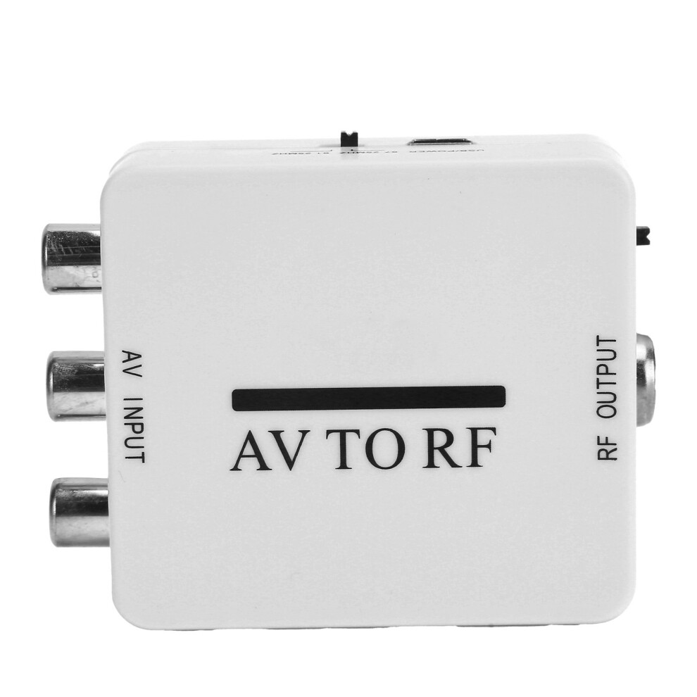 Video Converter Mini Audio Adapter Rf Tv Amplifier 67.25Mhz 61.25Mhz White 8121358685663